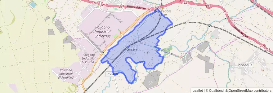 Mapa de ubicacion de Grisén.