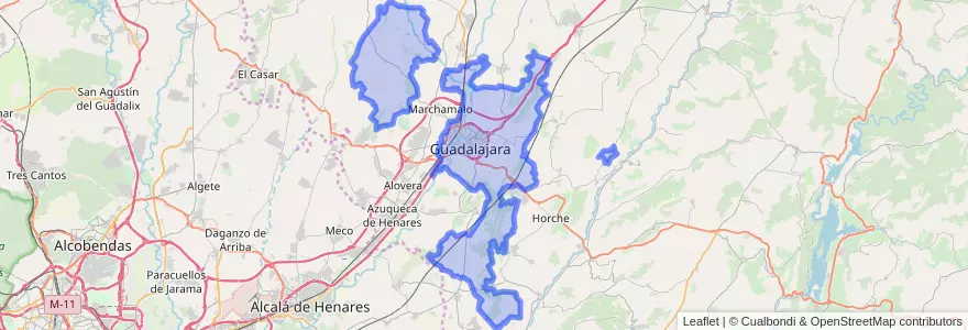 Mapa de ubicacion de Guadalajara.