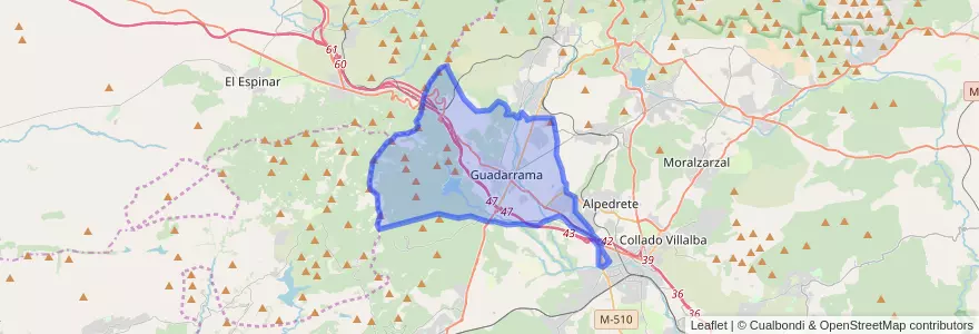 Mapa de ubicacion de Guadarrama.