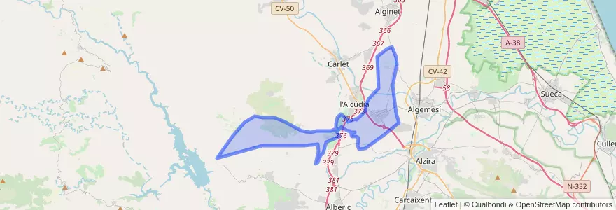 Mapa de ubicacion de Guadassuar.