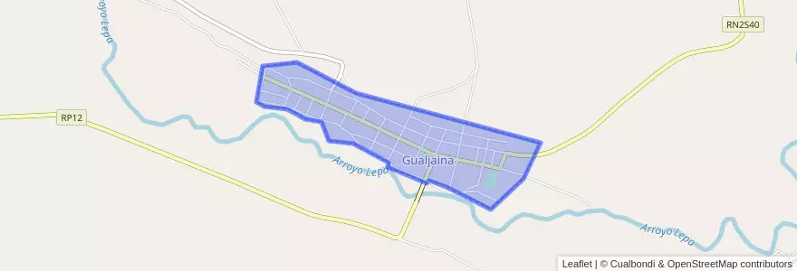 Mapa de ubicacion de Gualjaina.