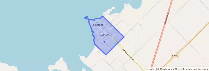 Mapa de ubicacion de Guaminí.