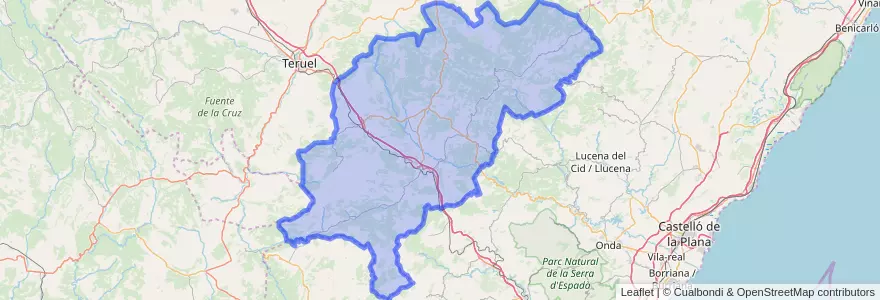 Mapa de ubicacion de Gúdar-Javalambre.