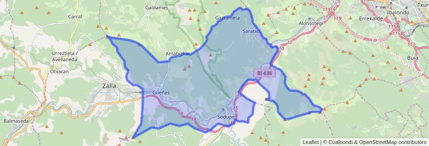 Mapa de ubicacion de Güeñes.