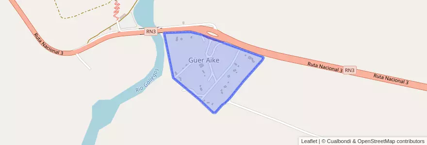 Mapa de ubicacion de Güer Aike.