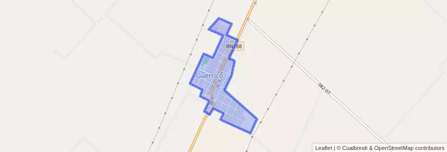 Mapa de ubicacion de Guerrico.