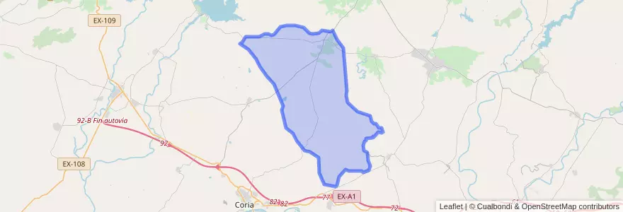 Mapa de ubicacion de Guijo de Coria.