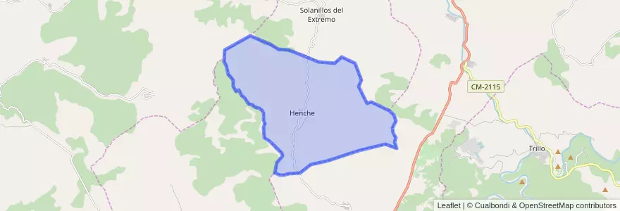 Mapa de ubicacion de Henche.