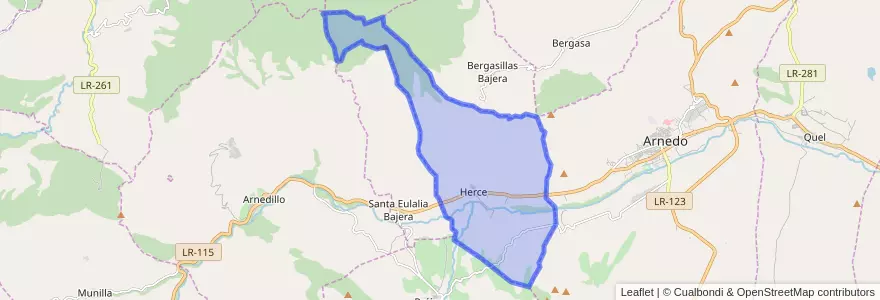 Mapa de ubicacion de Herce.