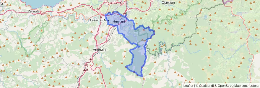 Mapa de ubicacion de Hernani.