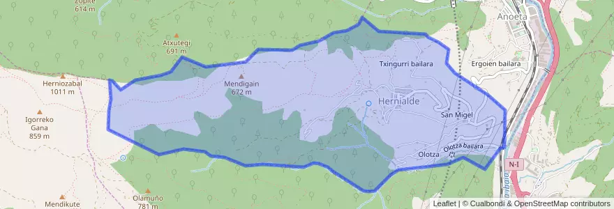 Mapa de ubicacion de Hernialde.