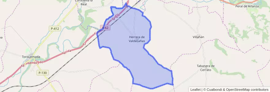 Mapa de ubicacion de Herrera de Valdecañas.