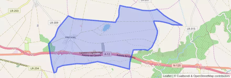 Mapa de ubicacion de Hervías.