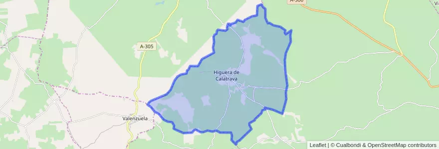 Mapa de ubicacion de Higuera de Calatrava.