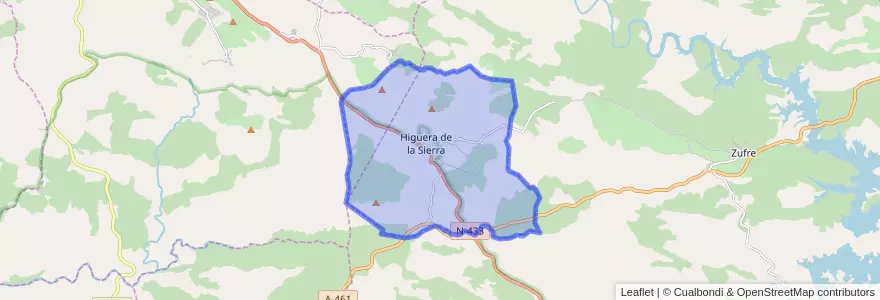 Mapa de ubicacion de Higuera de la Sierra.