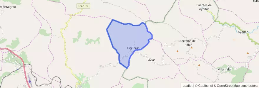 Mapa de ubicacion de Higueras.