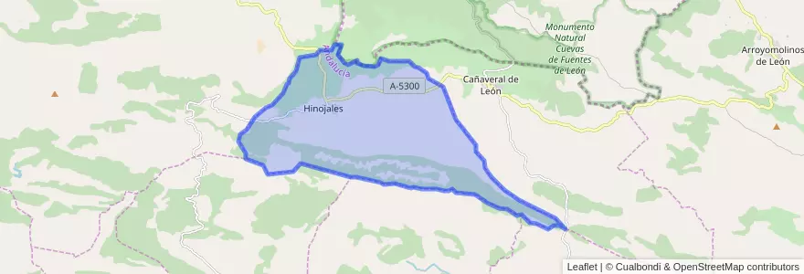 Mapa de ubicacion de Hinojales.