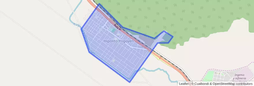 Mapa de ubicacion de Hipólito Yrigoyen.