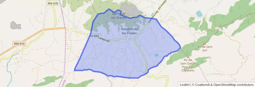 Mapa de ubicacion de Hondón de los Frailes.