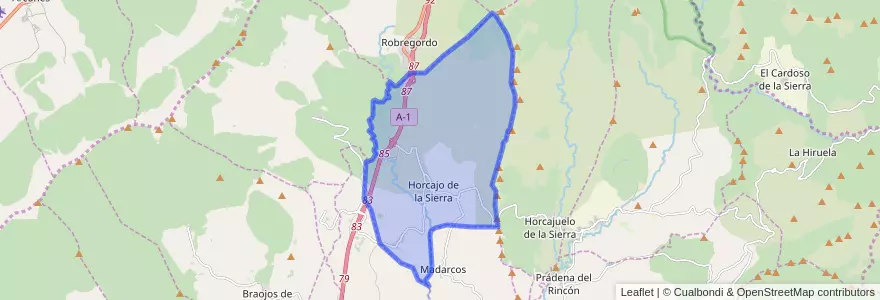 Mapa de ubicacion de Horcajo de la Sierra-Aoslos.