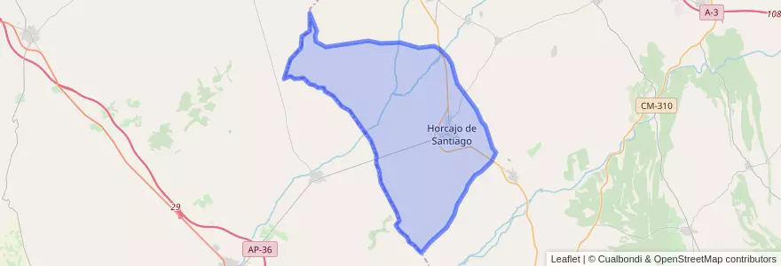 Mapa de ubicacion de Horcajo de Santiago.