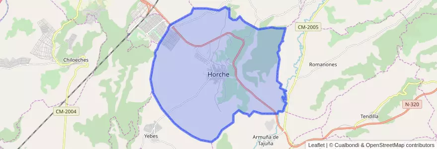 Mapa de ubicacion de Horche.