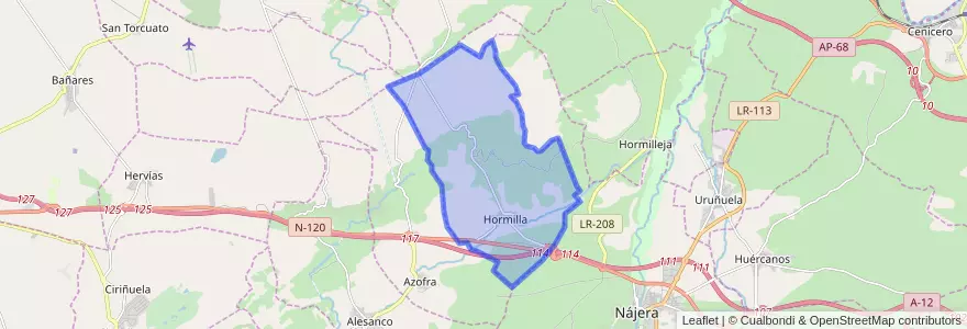 Mapa de ubicacion de Hormilla.