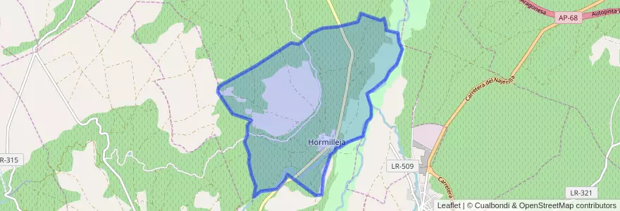 Mapa de ubicacion de Hormilleja.