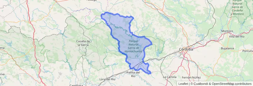 Mapa de ubicacion de Hornachuelos.