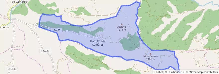 Mapa de ubicacion de Hornillos de Cameros.
