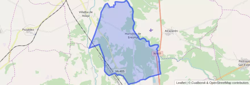 Mapa de ubicacion de Hornillos de Eresma.