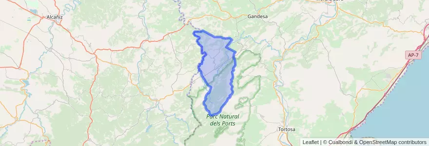 Mapa de ubicacion de Horta de Sant Joan.