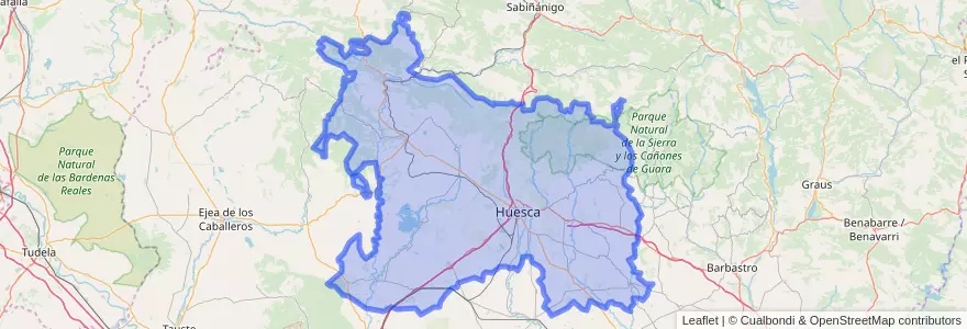 Mapa de ubicacion de Hoya de Huesca / Plana de Uesca.