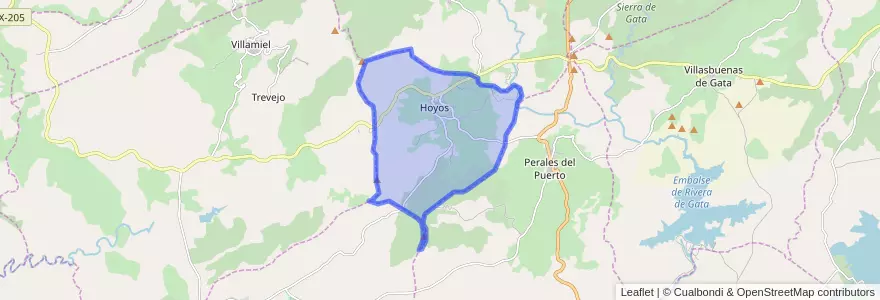 Mapa de ubicacion de Hoyos.