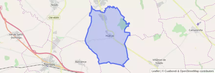 Mapa de ubicacion de Huecas.