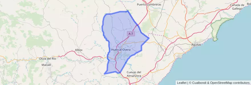 Mapa de ubicacion de Huércal-Overa.