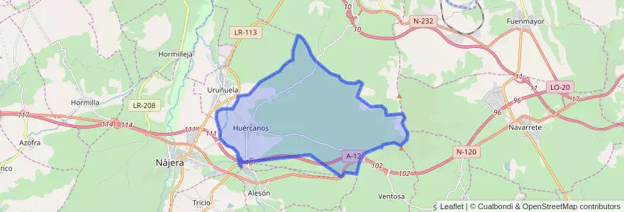 Mapa de ubicacion de Huércanos.