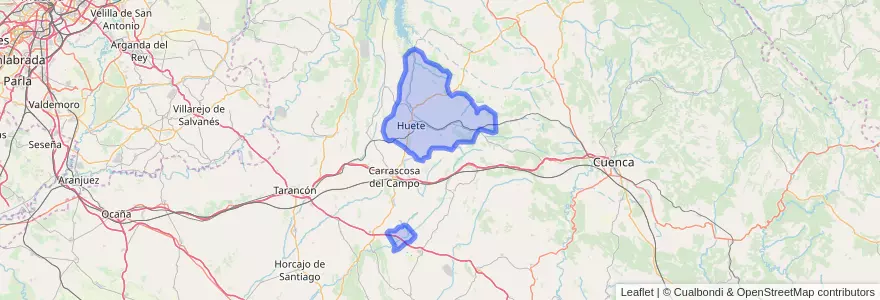 Mapa de ubicacion de Huete.