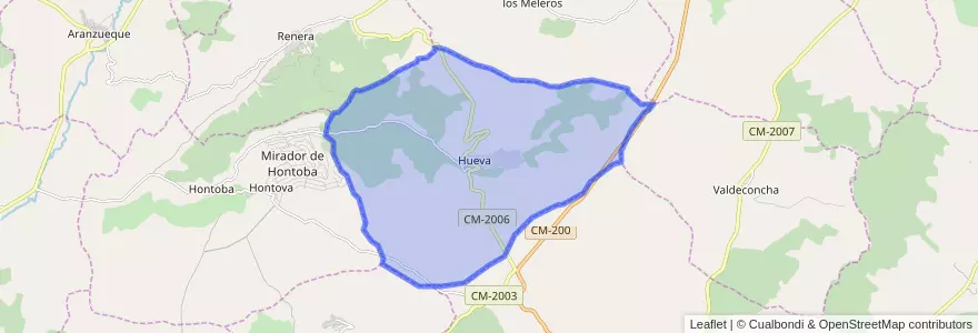 Mapa de ubicacion de Hueva.
