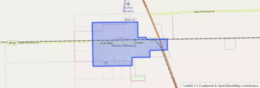 Mapa de ubicacion de Huinca Renancó.