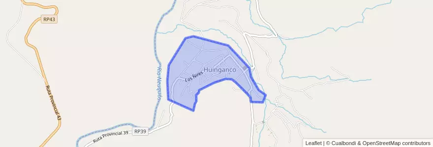 Mapa de ubicacion de Huinganco.