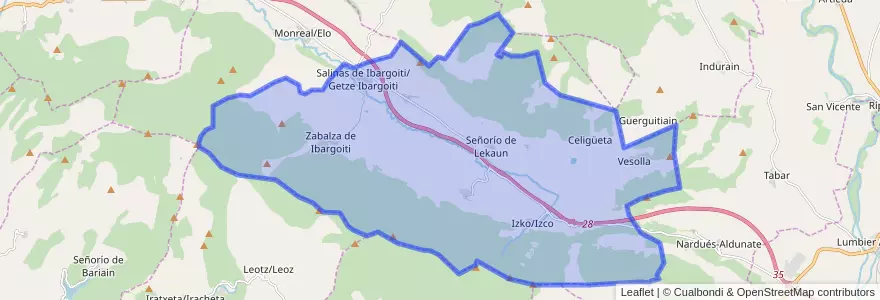 Mapa de ubicacion de Ibargoiti.