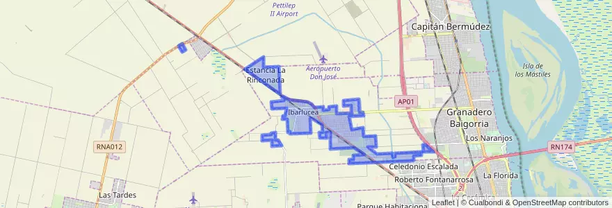 Mapa de ubicacion de Ibarlucea.