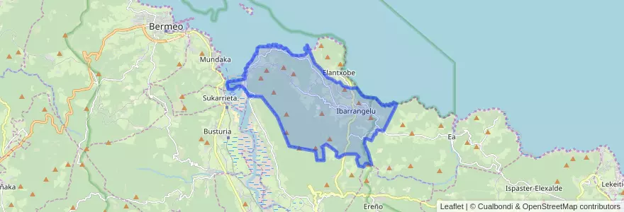 Mapa de ubicacion de Ibarrangelu.