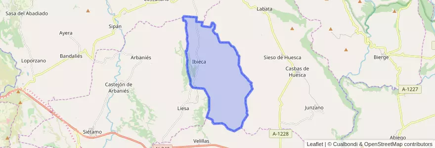 Mapa de ubicacion de Ibieca.
