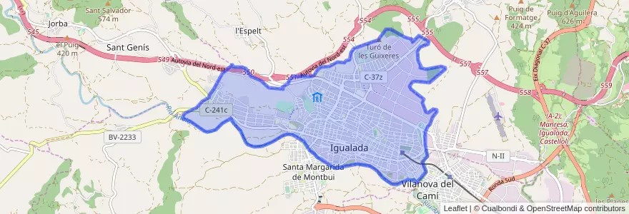 Mapa de ubicacion de Igualada.
