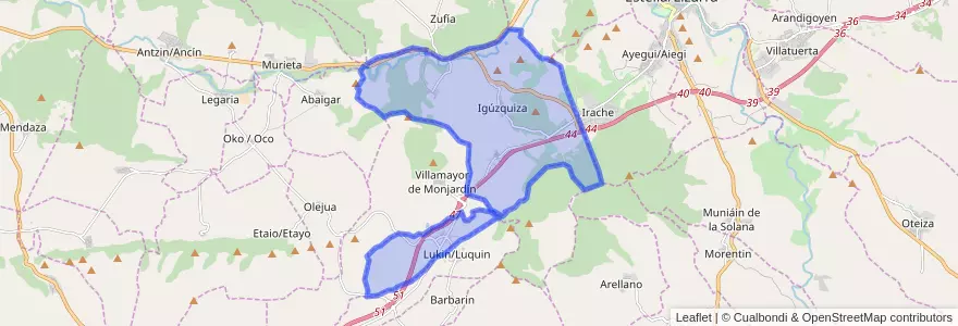 Mapa de ubicacion de Igúzquiza.