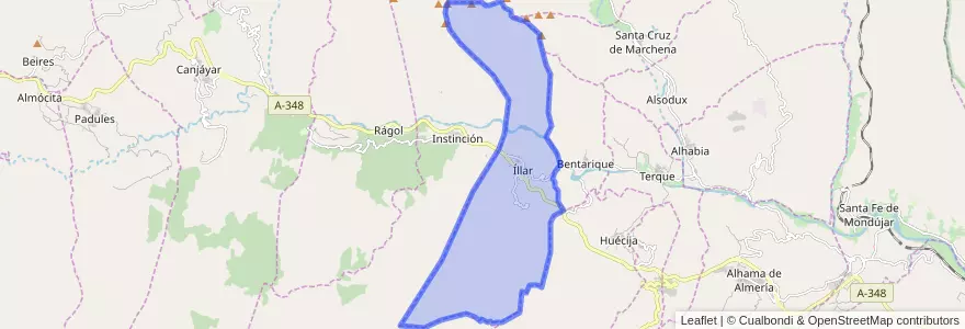 Mapa de ubicacion de Íllar.