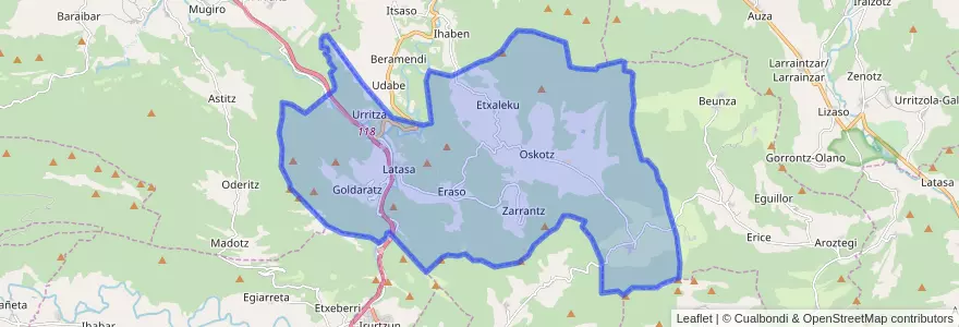 Mapa de ubicacion de Imotz.