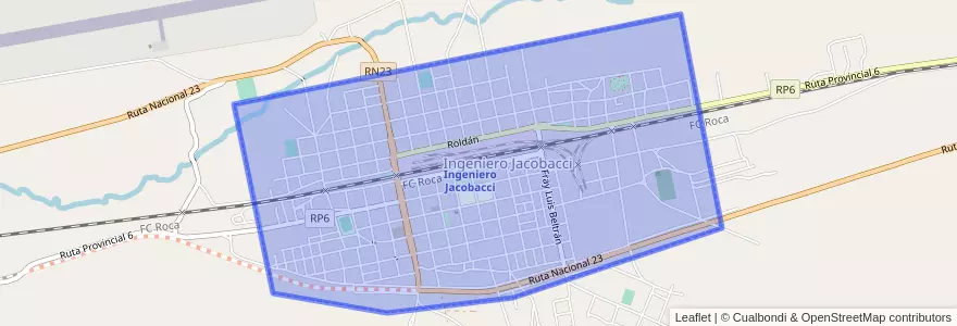 Mapa de ubicacion de Ingeniero Jacobacci.